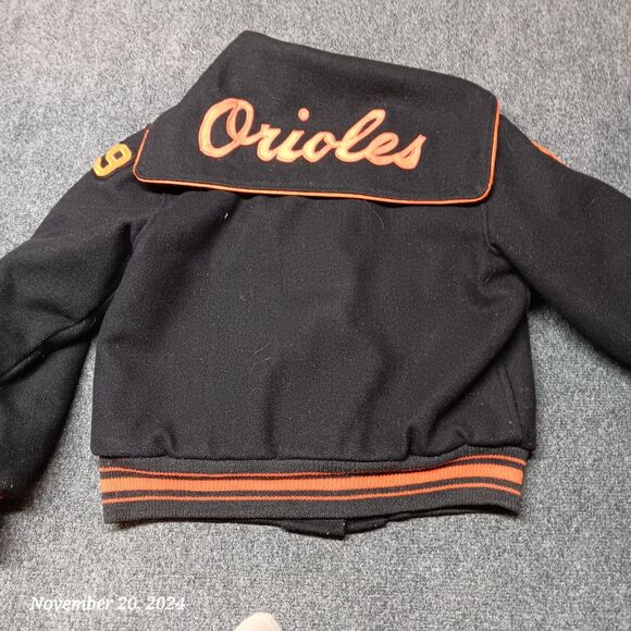Vintage General Sports Orioles Varsity Bomber Jacket Women Medium Black 1979 - Picture 6 of 11